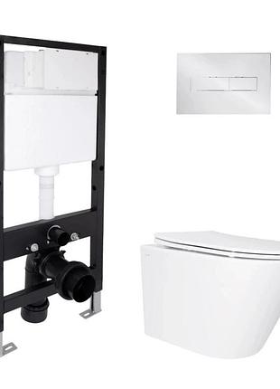 Готовое решение qtap для ванной комнаты: подвесной унитаз swan ultra quiet 520 x 360 x 320 + комплект инсталляции standard