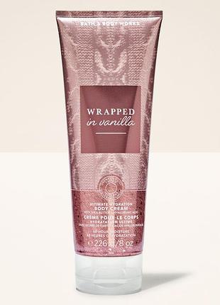 Парфюмированный крем для тела bath & body works (1200198025512) wrapped in vanilla ultimate hydration body cream 226 г