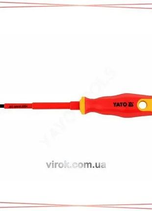 Викрутка плоска діелектрична yato sl4 x 100 мм ізольована vde до 1000v інструмент для електриків sku_yt-2817