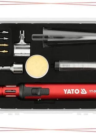 Газовий паяльник yato обертовий 360° з п'єзо 1300°c для паяння нагрівання монтажу та сервісних робіт sku_yt-36707