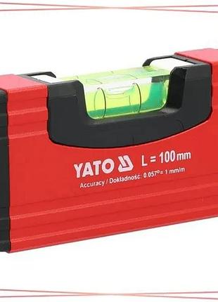Кишеньковый уровень yato 100 мм магнитный алюминиевый измерительный инструмент для монтажа и отделки sku_yt-30350
