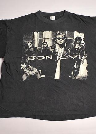 1992 вінтажна футболка мерч bon jovi keep the faith vintage merch brockum - xl