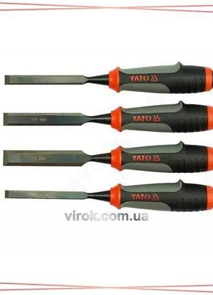 Набор стамесок yato с полимерными ручками 4 шт 10-12-16-20 мм crv для работы с деревом инструменты sku_yt-6281