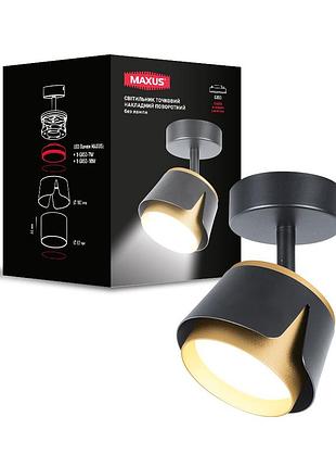 Светильник точечный накладной поворотный без лампы maxus spot flora base gx53 black golden