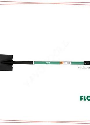 Лопата штиковая flo прямая 120 см стальная основа стекловолоконная ручка инструмент для копки земли sku_35836