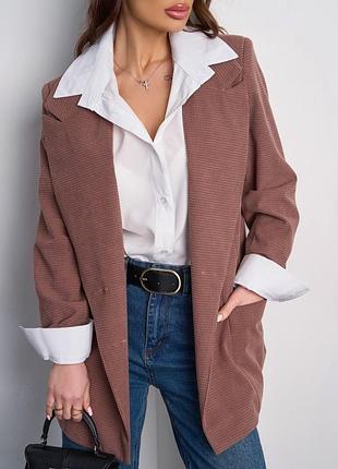 Піджаки issa plus 15019 s коричневий 4