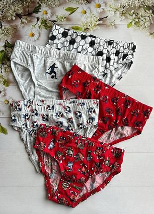Трусики слипы на мальчика футбол (набор 5 шт.) primark р. 116 см (5-6 лет)