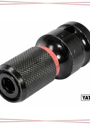 Переходник ударный 1/2" на hex 1/4" yato длина 50 мм адаптер для инструмента переходник для ключа sku_yt-04691