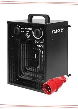 Обогреватель yato 400в 5квт с вентилятором для гаража и мастерской мощность 5000вт площадь 48м2 sku_yt-99695