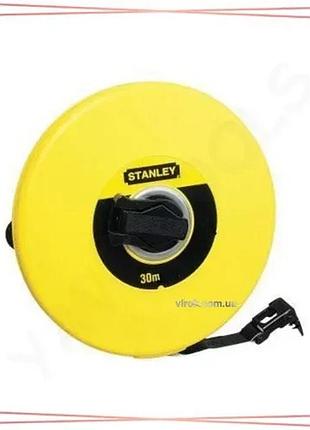 Рулетка вимірювальна stanley фібергласова 30м х12мм для будівельних робіт вимірювальний інструмент sku_0-34-297