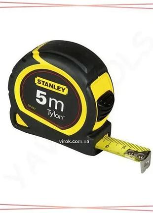 Рулетка stanley tylon 5м 19мм пластиковый корпус с эластомером для профессионалов и домашних мастеров sku_0-30-697