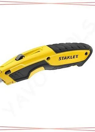 Нож с выдвижным трапециевидным лезвием stanley 5 позиций в металлическом корпусе + 3 лезвия инструмент sku_stht10479-0