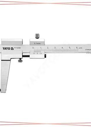 Штангенциркуль yato 160 мм диапазон 0-60 мм точность ±0,1 мм губки 55 мм для измерения дисков sku_yt-72090