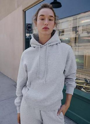 Худі zara, сіре худі с капюшоном zara, базове худі zara