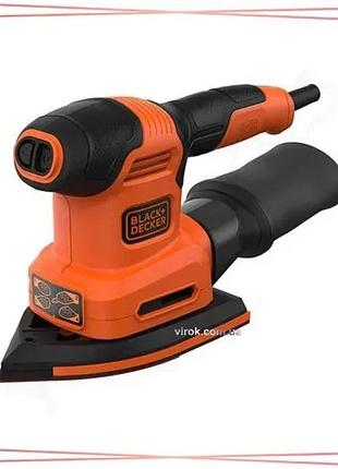 Шліфмашина вібраційна мережева black+decker p=200 вт 13000 об/хв 4-режимна з пилозбірником для шліфува sku_bew200-qs