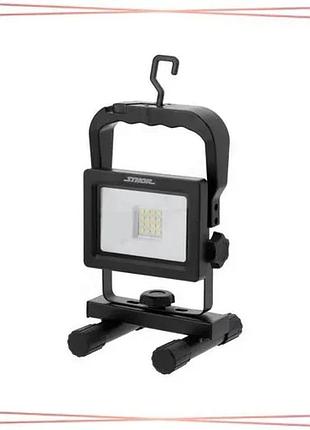 Прожектор переносний sthor smd led 10вт 1000лм акумуляторний li-ion 2200маг для освітлення вулиці та п sku_82881