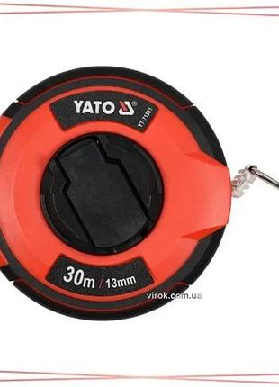 Рулетка измерительная стальная yato 30м 13мм ручное сматывание закрытый корпус инструмент для измерени sku_yt-71581