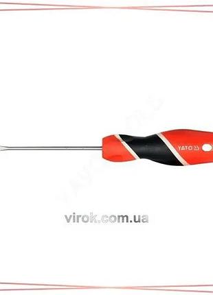 Викрутка плоска yato sl3 х 100 мм універсальна загартована намагнічене лезо з ручкою з pp tpr sku_yt-25902