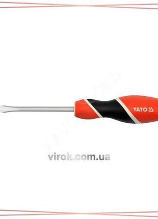 Викрутка плоска ударна yato sl6 x 150 мм професійна намагнічена для монтажних робіт зі сталі crv 6150 sku_yt-25986