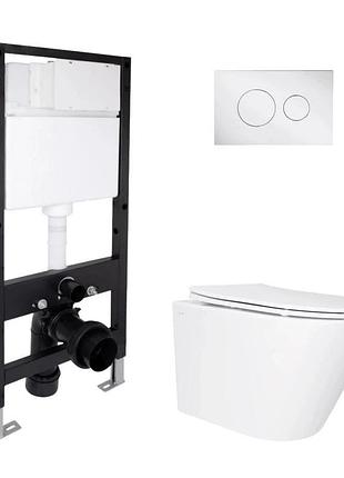 Готовое решение qtap для ванной комнаты: подвесной унитаз swan ultra quiet 520 x 360 x 320 + комплект инсталляции standard