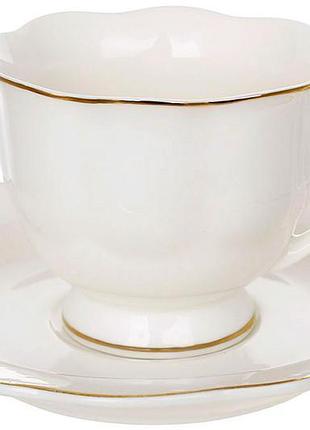 Кофейный фарфоровой сервиз "white elegance" 6 чашек 100мл со блюдцами