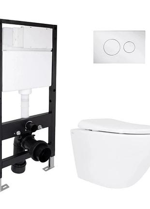 Готовое решение qtap для ванной комнаты: подвесной унитаз robin ml ultra quiet 520 x 365 x 365 + комплект инсталляции standard