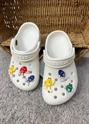 Білі дитячі крокси сабо хіт продажів crocs classic clog kids white