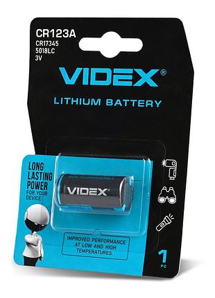 Батарейка літієва videx cr123a 1шт blister card