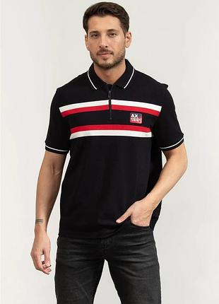 Мужское поло armani exchange с молнией
