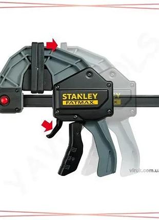Струбцина самозатягивающаяся stanley fatmax xl 1250мм сила сжатия 270кг для фиксации материалов sku_fmht0-83242