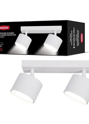 Светильник точечный накладной поворотный без лампы maxus wave spot base gx53x2 white