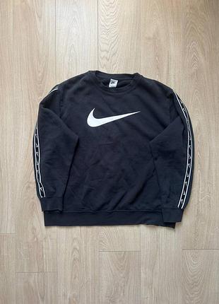 Світшот nike big swoosh repeat tape (dx2029-010) — розмір xxl (темно-синій / оверсайз)