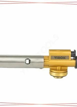 Газовий пальник virok 44v214 з різьбовим з'єднанням piezo для пайки та розпалу компактний легкий пальн sku_44v214