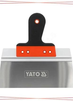 Шпатель фасадный yato 250х90мм из нержавеющей стали с двухкомпонентной ручкой для отделочных работ sku_yt-52311
