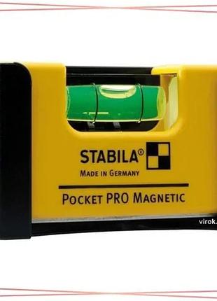 Мини уровень stabila pocket pro magnetic 7х2х4 см магнитный строительный инструмент для выравнивания sku_17768