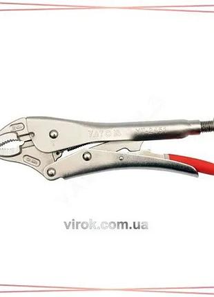 Кліщі затискні yato 250 мм cr-mo для зварювання округлі щелепи сатинове оздоблення sku_yt-2451