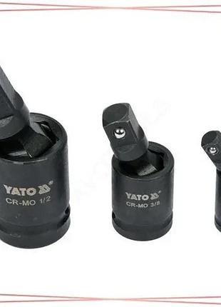 Карданные удлинители yato 1/2" 3/8" 1/4" 3 шт набор для работы с инструментами sku_yt-10643