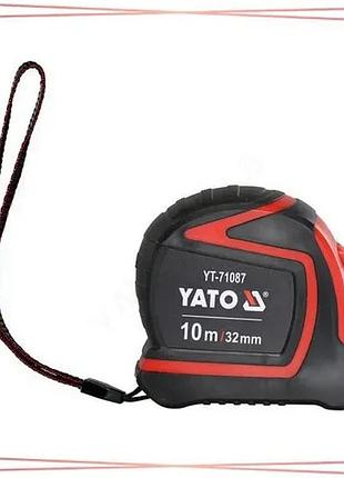 Рулетка измерительная yato 10 м 32 мм магнитный фиксатор стальная лента для строительных работ sku_yt-71087