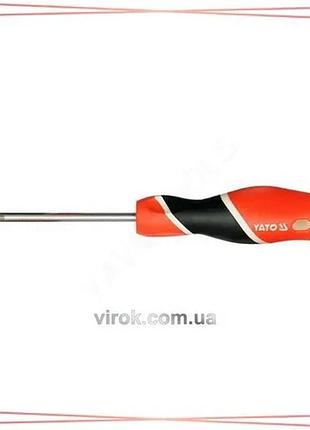 Хрестова викрутка yato ph2 100 мм універсальна s2 загартована з магнітним наконечником для монтажних р sku_yt-25929