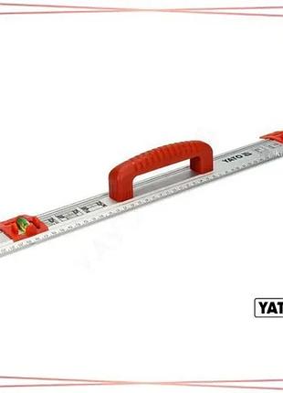 Алюминиевая линейка с ручкой yato 1000х59х2мм для точных измерений инструмент для работы и учебы sku_yt-70715