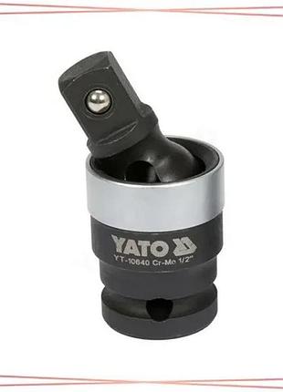 Ударный карданный подовжувач yato квадрат 1/2" длина 63 мм для профессионального использования инструм sku_yt-10640