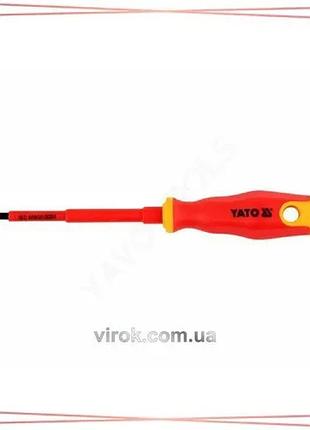Плоская изолированная отвертка yato sl5,5 x 125 мм vde до 1000v для электромонтажа диэлектрическая отв sku_yt-2818