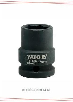 Головка торцевая ударная yato 1/2" 17 мм 6-гранная для крепежа и монтажа инструментов sku_yt-1007
