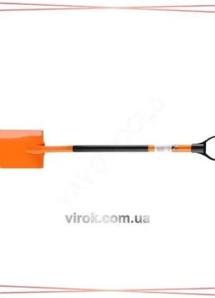 Лопата штиковая yato трапециевидная 28х19,5 см с металлическим держаком и пластиковым захватом sku_35810
