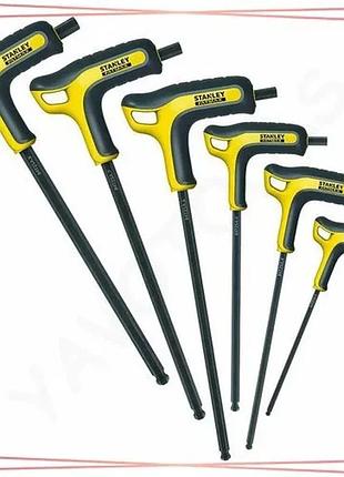 Набор шестигранных ключей stanley 6 шт для работы с крепежом и ремонтом инструмент для механиков sku_fmht0-69049
