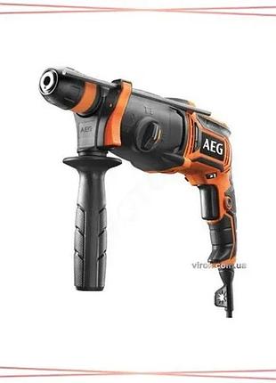 Перфоратор мережевий aeg 800 вт 2.4 дж 4500 уд/хв ø≤ 24 мм зі змінною цангою для будівництва та ремонт sku_kh24ixe