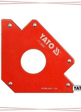 Магнитная струбцина для сварки yato 34 кг 122x190x25 мм с диаметром отверстия 46 мм для соединения мет sku_yt-0865