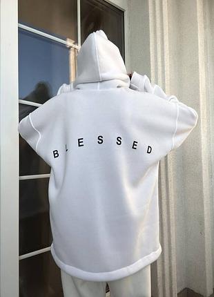 Худи blessed оверсайз черное 5