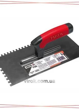 Терка гладилка зубчата yato 270х130 мм нержавіюча з зубом 6х6 мм для кухні терка для овочів та фруктів sku_yt-5202