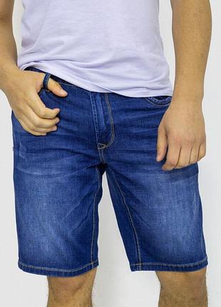 Мужские эластичные джинсовые шорты — regular fit, летние повседневные